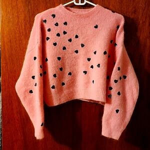 Designer Valentino Cropped Sequin-Embellished Mohair-blend sweater in Pink